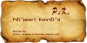 Pöpperl Konrád névjegykártya